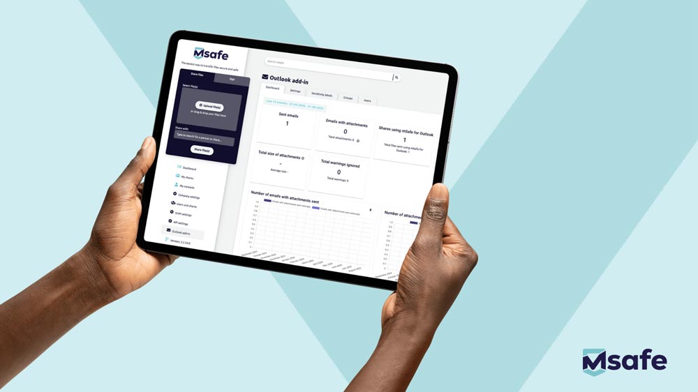 Msafe Secure File Sharing platform on Ipad