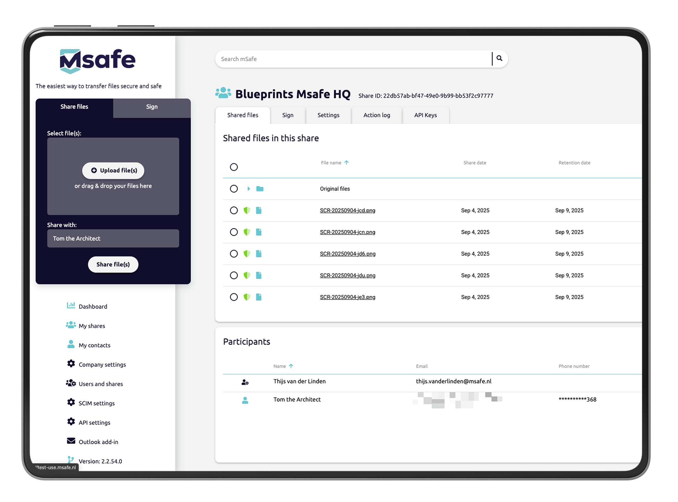 Msafe Secure File Sharing Tablet